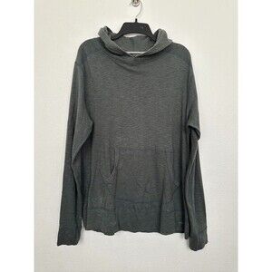 Wings + Horns Hooded Sweatshirt Green Vtg Inspired Beach Casual Pocket Men Large